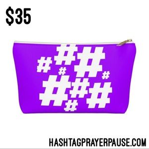 #PrayerPause Purple Accessory Pouch w T-bottom